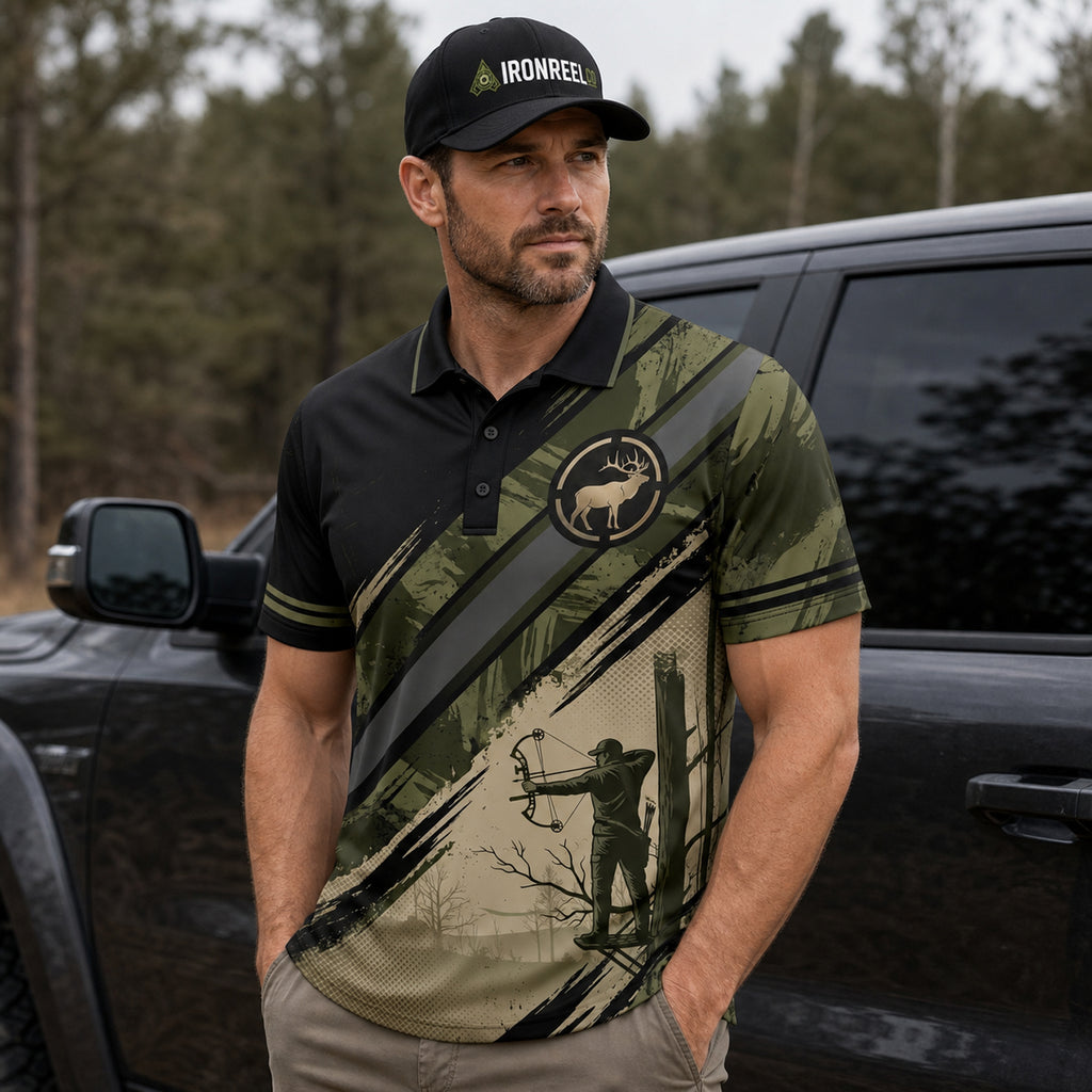 Treestand Elk Camo Polo Shirt - BHPLNQ1004