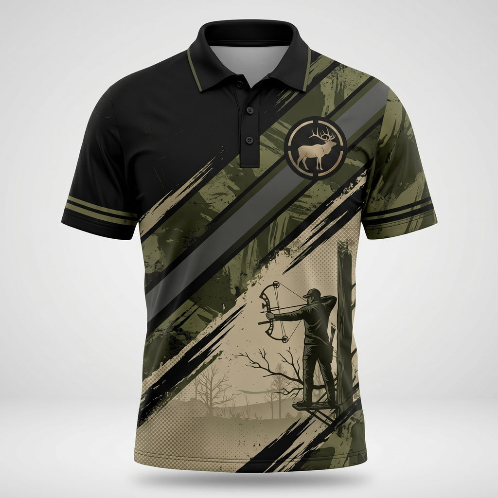 Treestand Elk Camo Polo Shirt - BHPLNQ1004