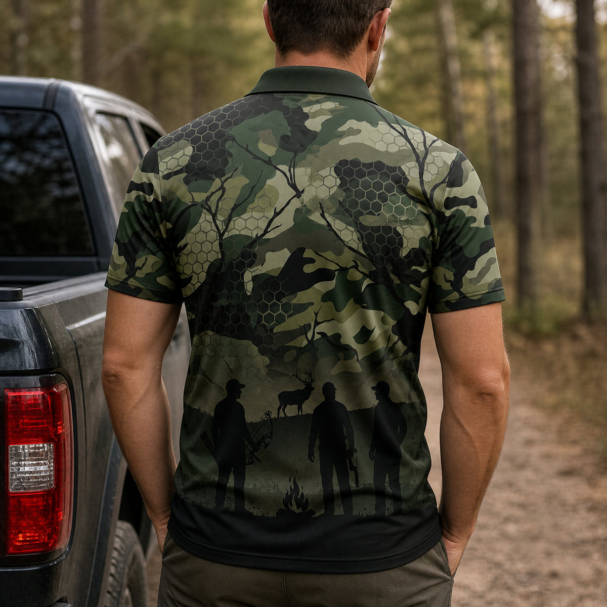 Elk Camp Camo Polo Shirt - BHPLNQ1005