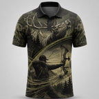 Highland Bugle Camo Polo Shirt Front