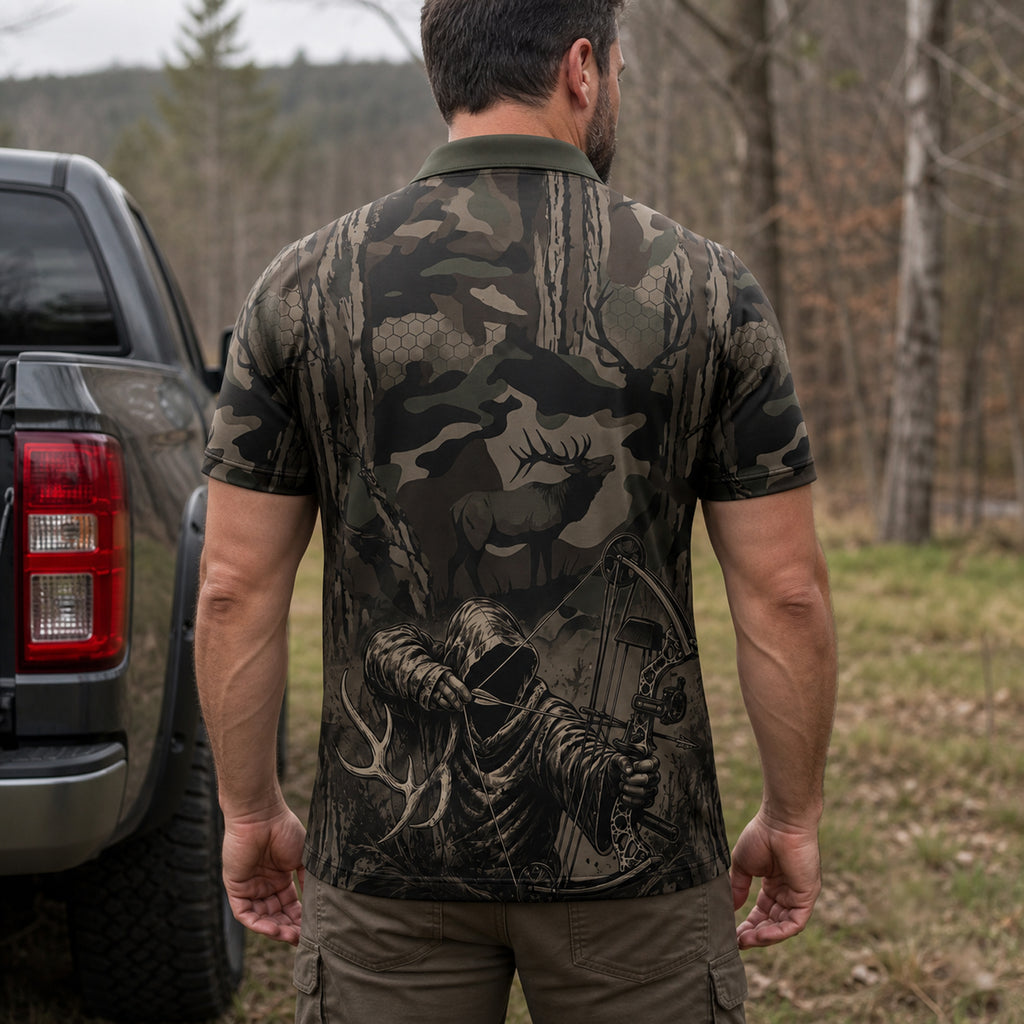 Timber Draw Camo Polo Shirt Back