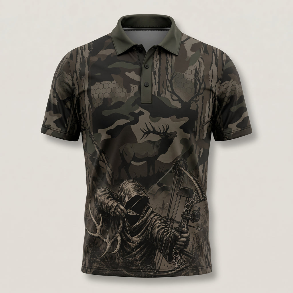 Timber Draw Camo Polo Shirt Front