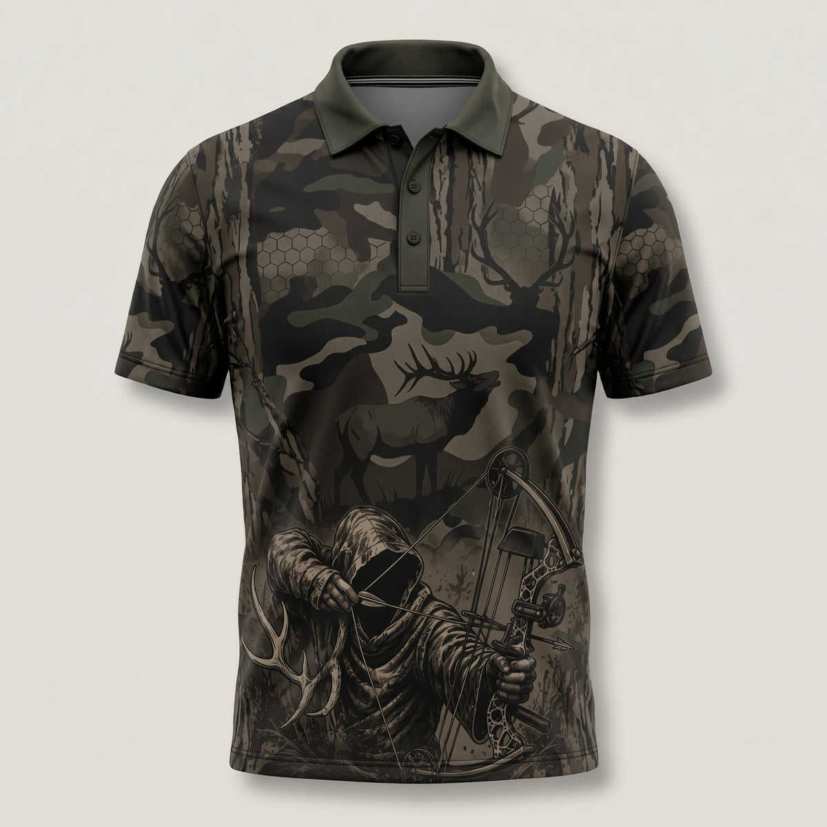 Timber Draw Camo Polo Shirt Front