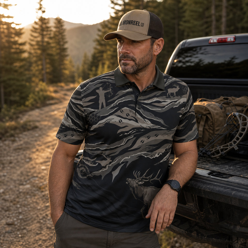 Ghost Draw Camo Polo Shirt On Body 2