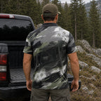 Brushstroke Elk Camo Polo Shirt Back