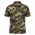 Timber Flow Elk Camo Polo Shirt front