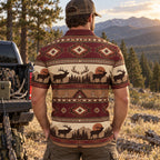 Aztec Blanket Elk Ridge Polo Shirt back view