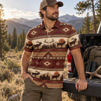 Aztec Blanket Elk Ridge Polo Shirt angled view