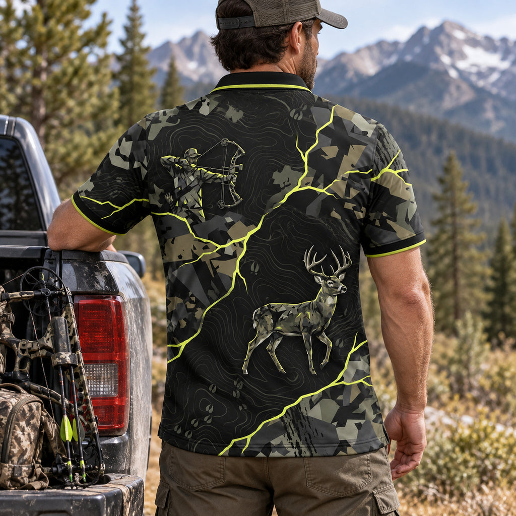 Voltage Draw Whitetail Polo Shirt back view