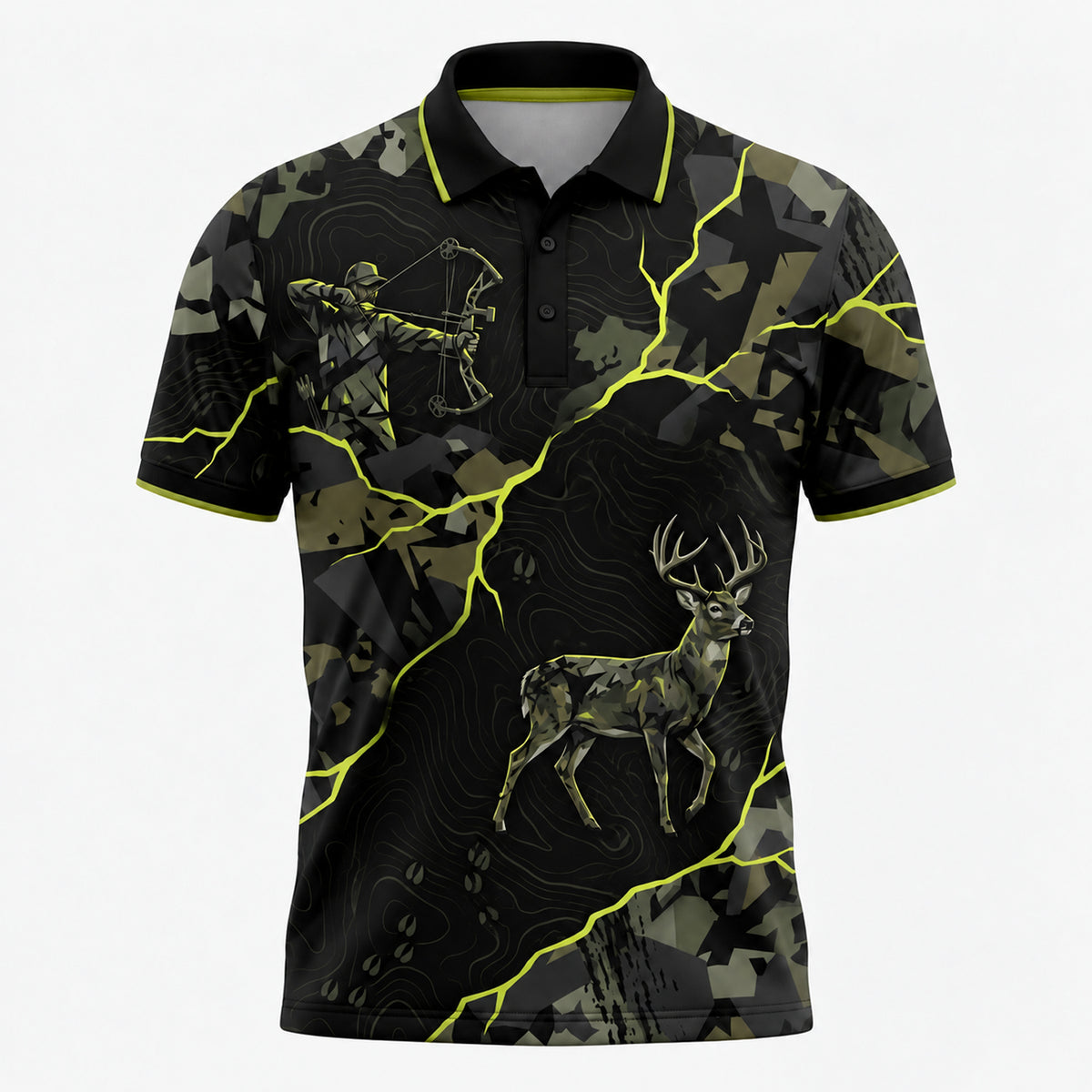 Voltage Draw Whitetail Polo Shirt front