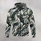 Elk Hunting Sage Flow Bull Fleece Full-Zip Hoodie front