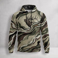 Elk Hunting Ribbon Bull Field Pullover Hoodie front