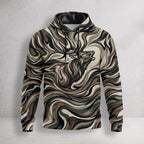 Elk Hunting Liquid Camo Bugle Field Pullover Hoodie front