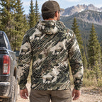 Elk Hunting Digital Drift Herd Fleece Full-Zip Hoodie back
