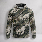 Elk Hunting Digital Drift Herd Field Pullover Hoodie front