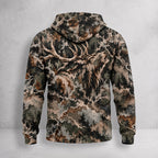 Elk Hunting Hidden Bull Field Pullover Hoodie back