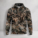 Elk Hunting Hidden Bull Field Pullover Hoodie front