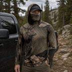 Timberline Ridge Camo Performance Hoodie On Body