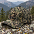 Deep Timber Bull Mesh Cap 2.0 side view showing the all-over print mesh