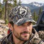 Marble Ridge Bull Mesh Cap 2.0 worn outdoors