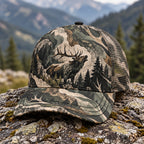 Shed Antler Drift Mesh Cap 2.0 side view showing the all-over print mesh