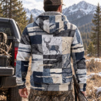 Mule Deer Hunting Granite Slab Fleece Full-Zip Hoodie back