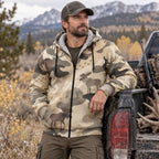 Moose Hunting Tundra Drift Fleece Full-Zip Hoodie worn outdoors
