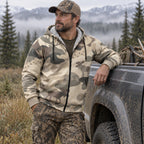 Moose Hunting Tundra Drift Fleece Full-Zip Hoodie angled view