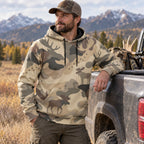 Moose Hunting Tundra Drift Field Pullover Hoodie angled view