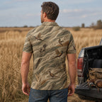 Wheatfield Rooster Camo Polo Shirt Back