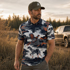 Digital Flush Camo Polo Shirt On Body 2