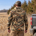 Upland Grass Rooster Fleece Full-Zip Hoodie back