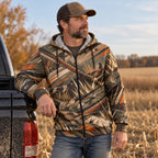 Upland Grass Rooster Fleece Full-Zip Hoodie angled view