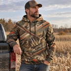 Upland Grass Rooster Field Pullover Hoodie angled view