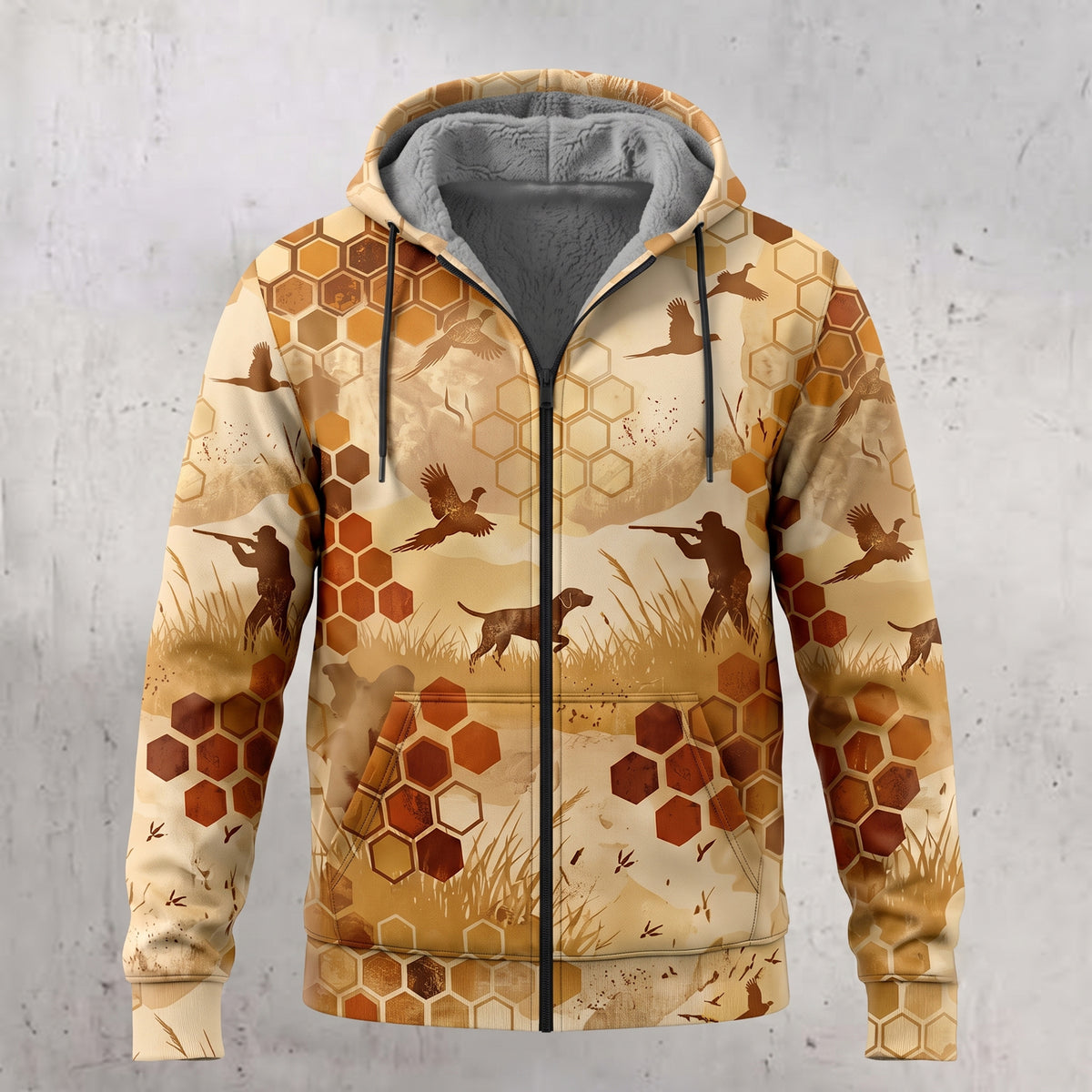 Upland Hex Camo Point Fleece Full-Zip Hoodie front