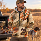 Upland Flush Burst Fleece Full-Zip Hoodie worn outdoors