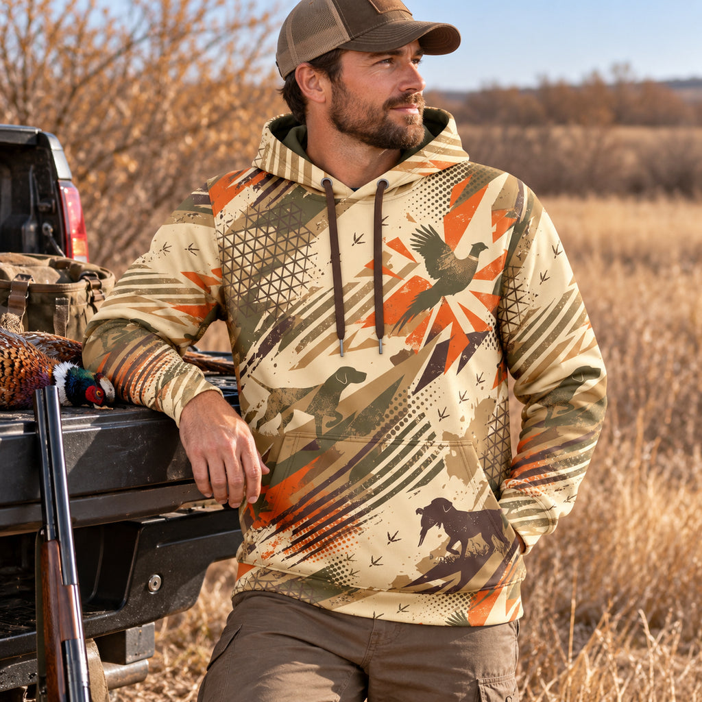 Upland Flush Burst Field Pullover Hoodie angled view