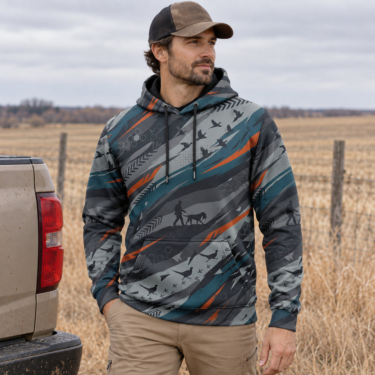 Upland Wind Streak Flight Field Pullover Hoodie angled view