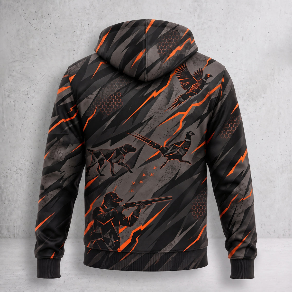 Upland Ember Slash Fleece Full-Zip Hoodie back