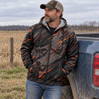 Upland Ember Slash Fleece Full-Zip Hoodie angled view
