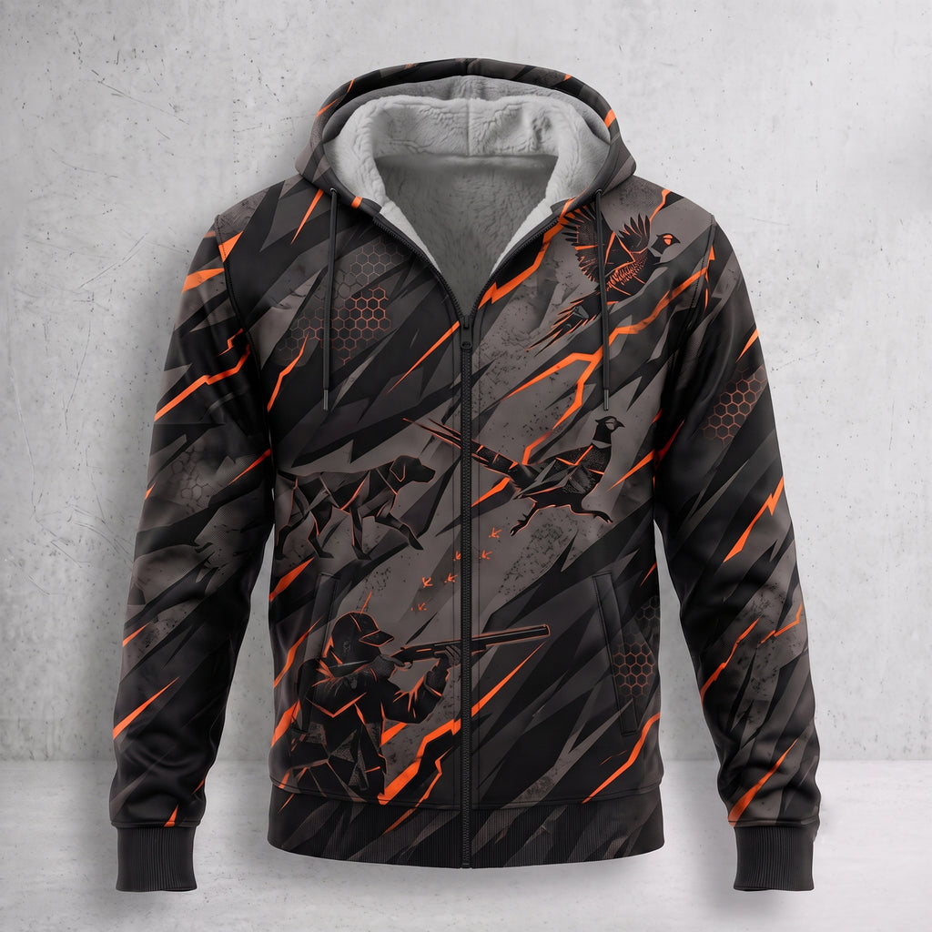 Upland Ember Slash Fleece Full-Zip Hoodie front