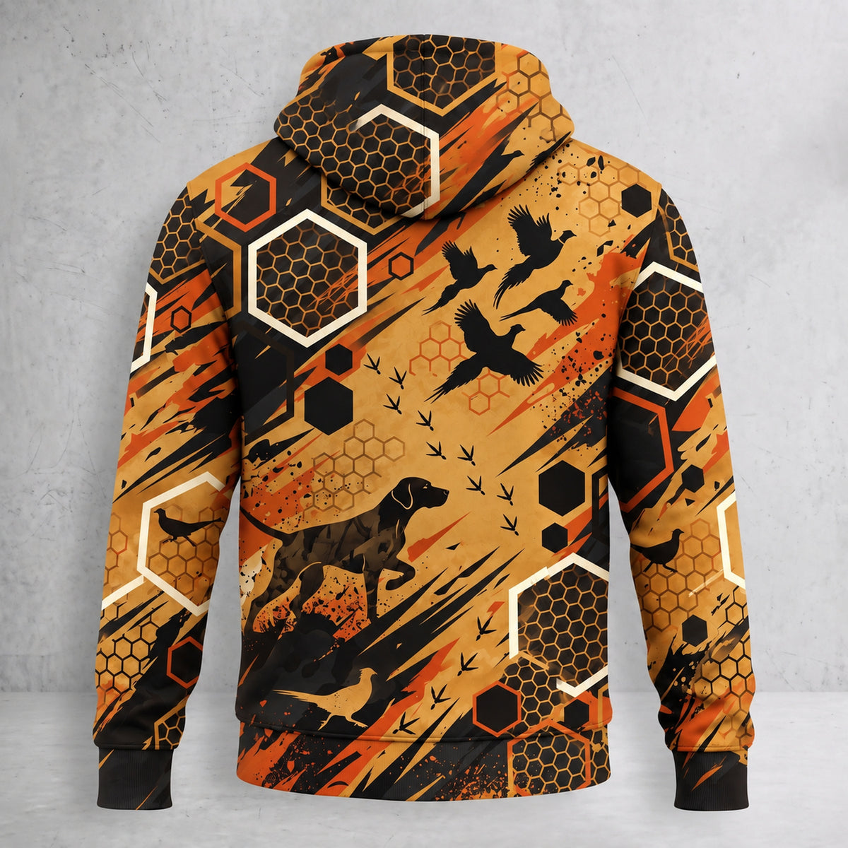 Upland Gold Comb Rooster Field Pullover Hoodie back