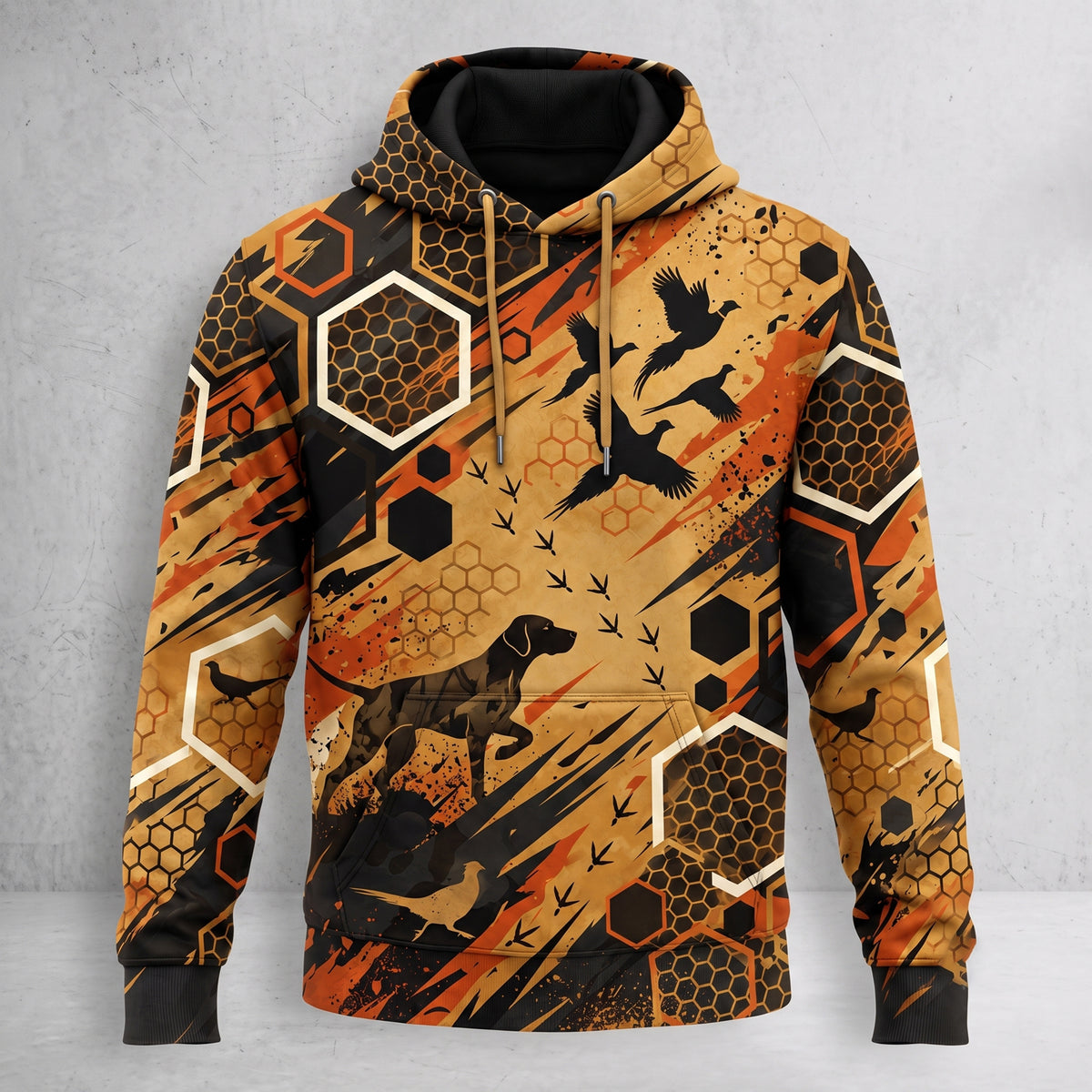 Upland Gold Comb Rooster Field Pullover Hoodie front