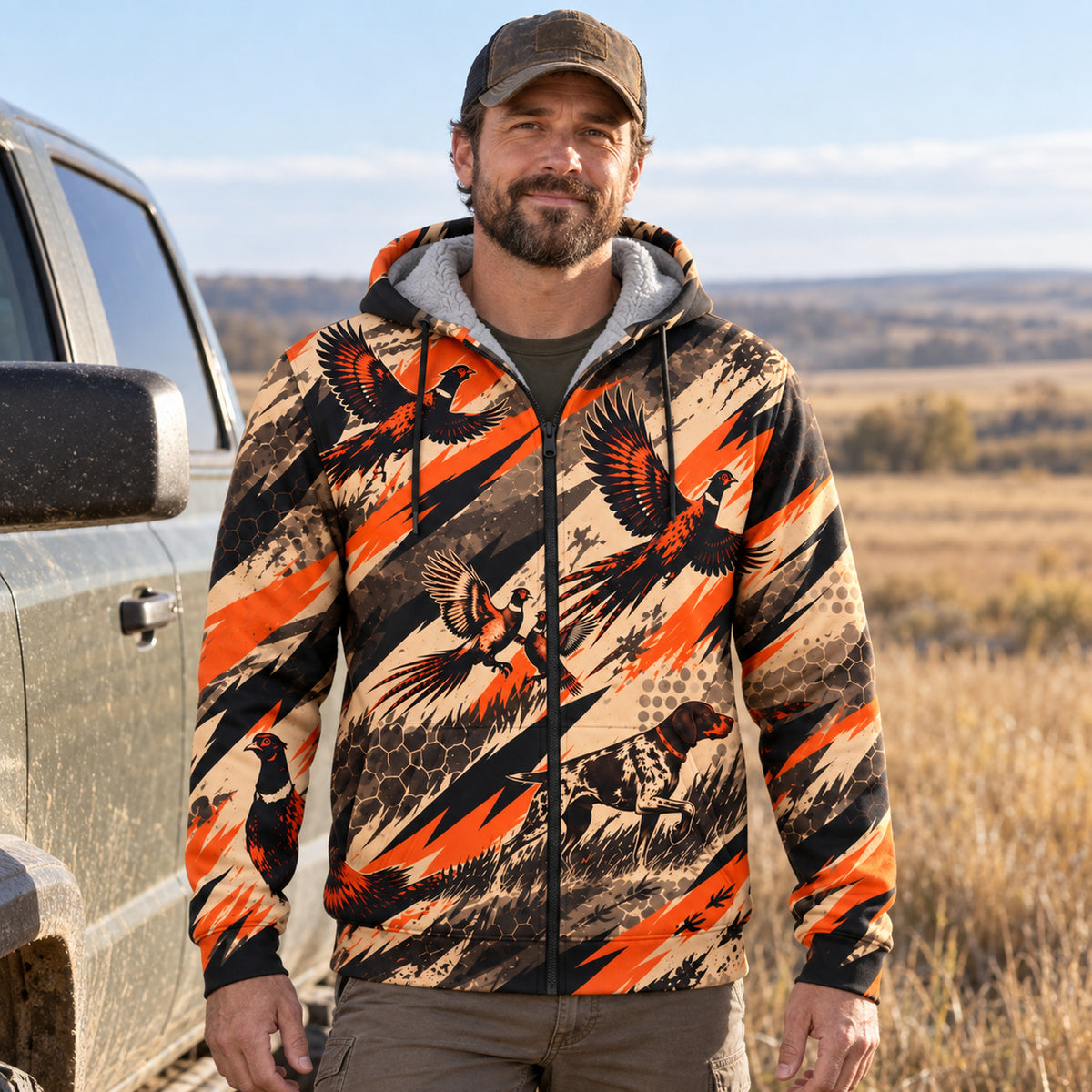 Upland Blaze Rise Fleece Full-Zip Hoodie worn outdoors