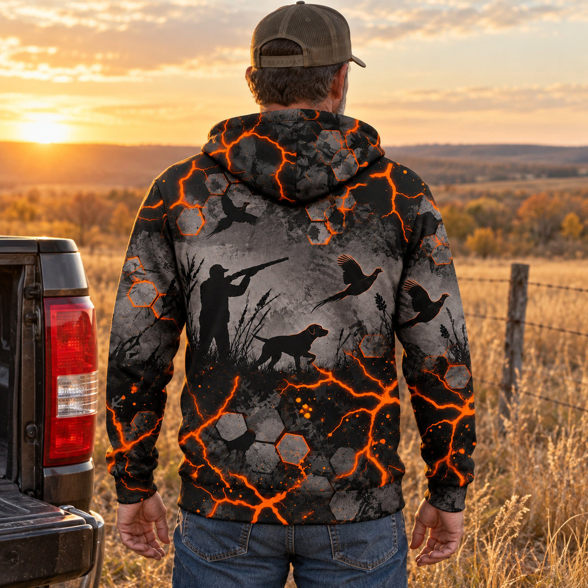 Upland Lava Vein Fleece Full-Zip Hoodie back