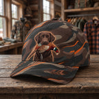 Rooster Retrieve 7 Panel Field Cap side view showing the seven-panel crown