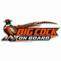 Big Cock On Board metal car emblem, full product view