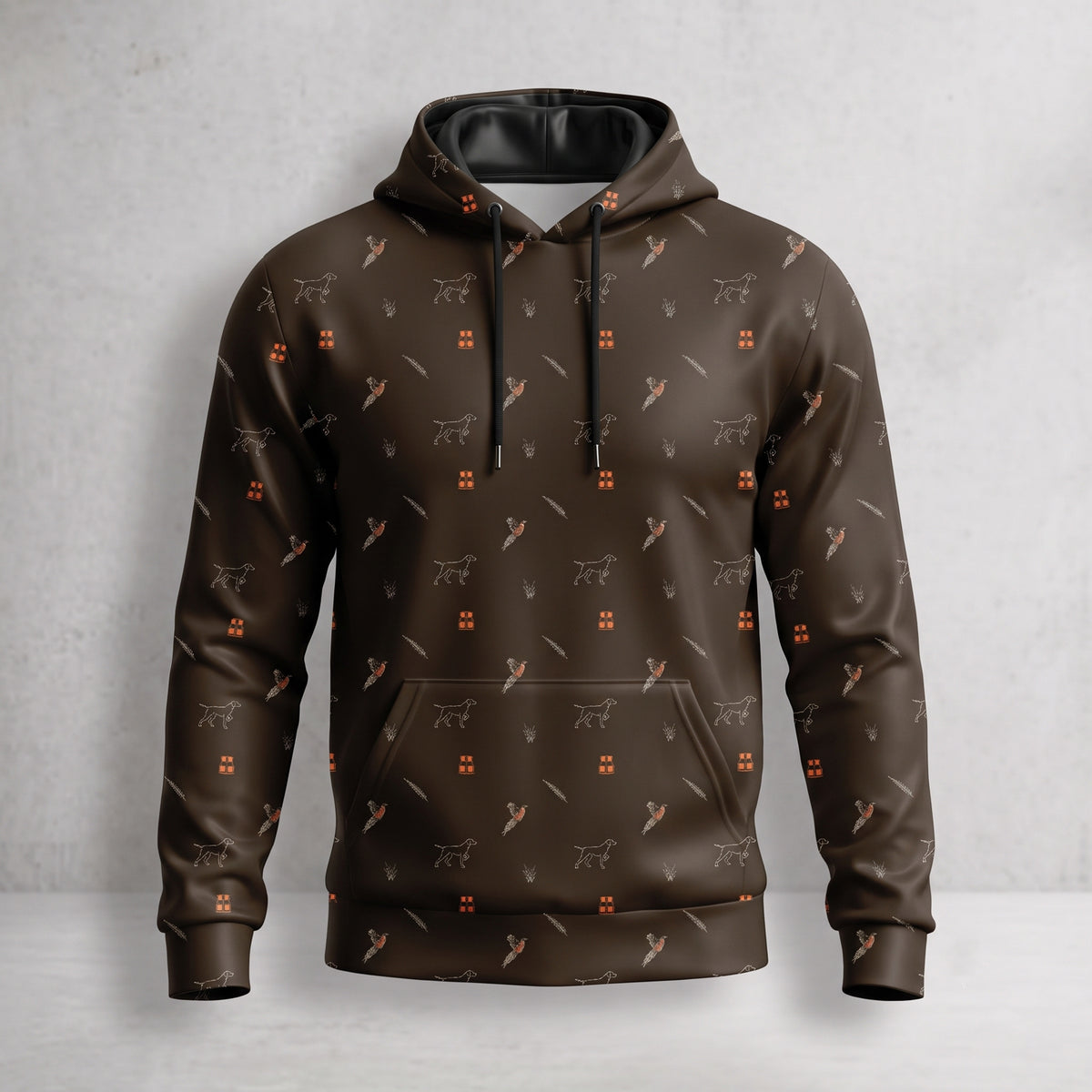 Upland Dog And Bird Icon Field Pullover Hoodie front