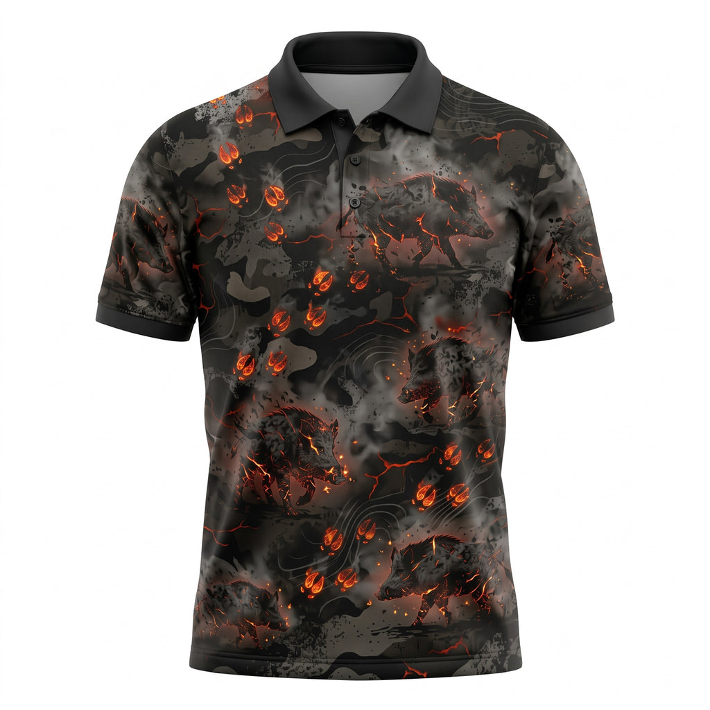 Ember Ridge Boar Polo Shirt front