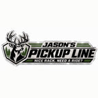 Personalized Pickup Line metal car emblem, front view